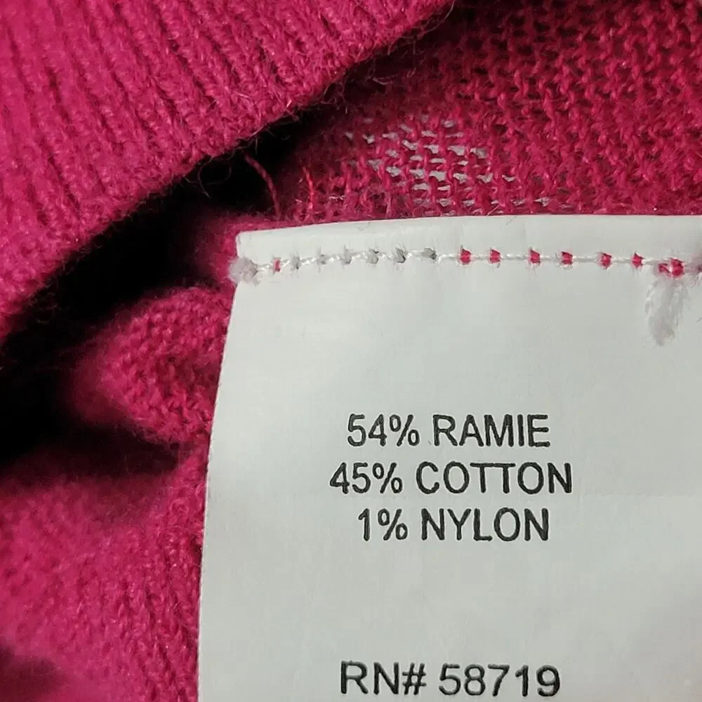 NY Collection Womens Sweater Sz‎ L Pink Balloon Sleeve Minimalist Babydoll